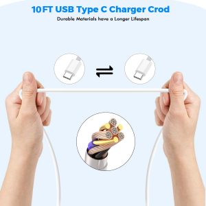 USB C Charger for MacBook Air MacBook Pro 13 14 15 16 inch,M1 M2 M3 Apple Laptop Charge,2Pack 30W USBC Power Adapter,Compatible with iPhone 17/16/15 Pro Max,10FT Extra Long Cable Mac Book Pro,iPad Pro