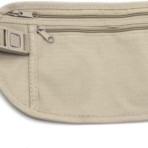 Secure Travel Money Belt, Anti-Theft Passport Holder Travel Wallet for Men Women, Hidden Under Clothes Belt Wallet, Security Travel Pouch, Waterproof Waist Bumbag for Money, Cards and Keys