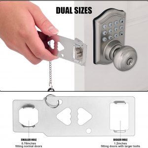 Portable Door Lock for Travel, Door Lock Self-Defense Security Device for Home, Apartment, Hotel, Living Motel, School Dorm, House for Open Inwards Door