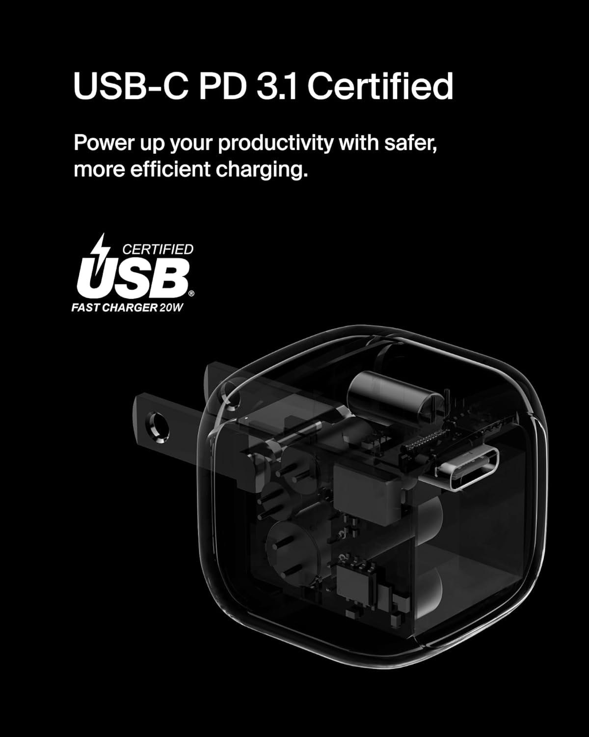 Belkin USB C Charger Block 20W (2 Pack) - USB C Cable Included - Fast Charging Block, Type C Wall Charger - Apple iPhone 17, Air, Pro, Samsung Galaxy S25, Google Pixel 10, iPad, AirPods, etc - White - Image 5