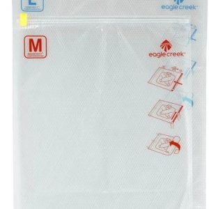 Eagle Creek Pack-It Compression Bags for Travel Set – Featuring One-Way Pressure Valve & Zip – For Efficient Travel Bag Packing – Water Resistant – Clear – Medium/Large