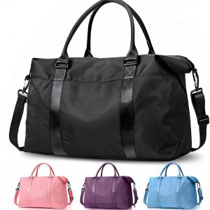 Travel Duffle Bag, Weekender Travel Bag Men Small Gym Bag for Women, Hospital Bag for Labor and Delivery, Overnight Bag Luggage Bag with Trolley Sleeve, Airplane Travel Essentials for Flying(Black)