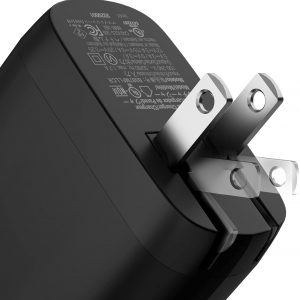 Amazon Basics 65W One-Port GaN USB-C Wall Charger with Power Delivery PD, Foldable Plug, for Laptops, Tablets & Phones, Black