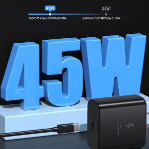 45W Super Fast Charger USB C- 45 Watt Type C Fast Charging Android Phone Charger Compatible with Samsung Galaxy S25 Ultra/S25/S25+/S24/S24+/S24Ultra/S23+/S23 Ultra/S22 Ultra Tab,6ft C Cable