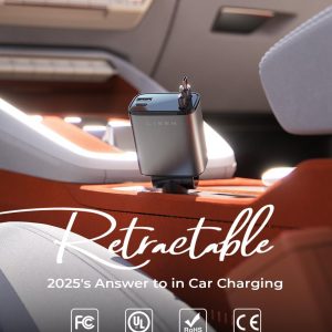 LISEN Retractable Car Charger, 69W Cars Adapter USBC Fast Charger for iPhone 17 16 Pro Max, Car Accessories for Valentines Day Gifts for him Her Birthday Gifts for Men Women 2026 Tech Gadgets for Men