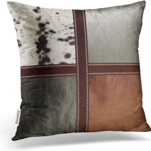 Emvency Square 20×20 Inches Decorative Pillowcase Print Western Style No Leather Its Print Polyester Decor Throw Pillow Cover with Hidden Zipper for Bedroom Sofa