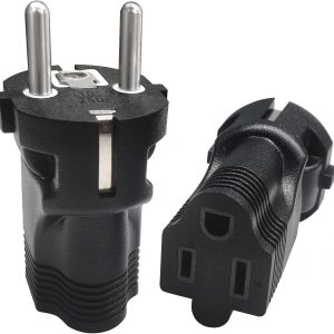 Type E/F Germany European Travel Adapter, Yinleader International Power Plug with 2 Outlet,US to Most of Europe EU German Russia French Norway Iceland Greece Korea Spain (2 Pack)