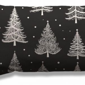 AOYEGO Christmas Tree Throw Pillow Cover 12×20 Inch Black White Leaf Circle Polka Dot Rectangle Pillow Cases Home Decorative Cotton Linen Cushion Cover for Bed Sofa