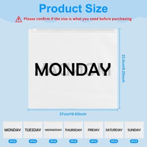 14Pcs Days of Week Packing Cubes Travel Organizer Pouches for Suitcases Lightweight Packing Travel Pouches for Vacations Home Storage and Organizing Bags, Clothing Packaging Bags