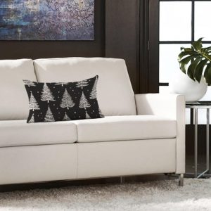 AOYEGO Christmas Tree Throw Pillow Cover 12×20 Inch Black White Leaf Circle Polka Dot Rectangle Pillow Cases Home Decorative Cotton Linen Cushion Cover for Bed Sofa