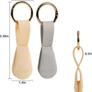 Magnetic Hat Clip for Women,Travel Hat Holder with Secure Lock – Hands-Free Carry for Straw Cowboy Caps at Beach & Vacation, Fashion Bag Clip for Luggage, Tote, Backpack (Light Grey)