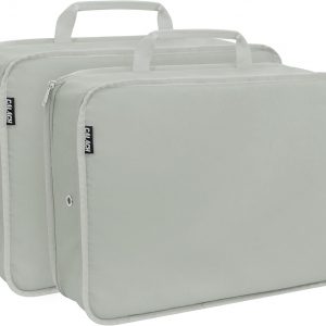 CALACH Compression Packing Cubes for Travel Essentials, 2 Pack Expandable Travel Cubes for Packing Bags Suitcase Organizer, Grey
