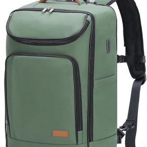 Lekebobor Travel Rolling Backpack, 18 inch Waterproof Bag with 360° Wheels for 15.6″ Laptop, Convertible Airline Approved Travel Back Pack for Men & Women, Business, Commuter