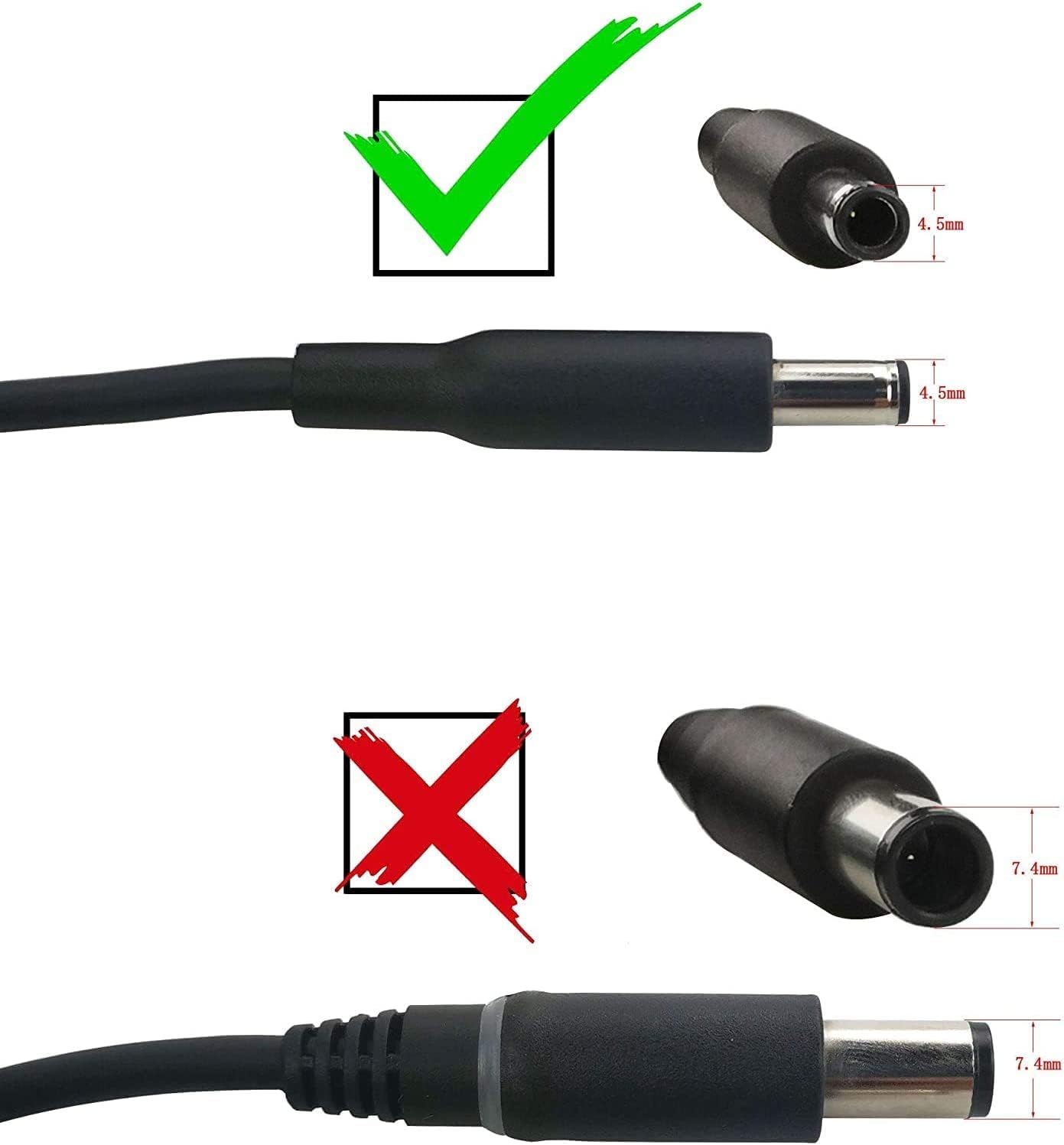 Dell Inspiron Laptop Charger Genuine 65W watt 4.5mm tip AC Power Adapter for Inspiron 13 14 15 3000 5000 7000 Series 5558 5755 3147 7348-2in1 5555 5559 0G6j41 0MGJN with Power Cord - Image 2