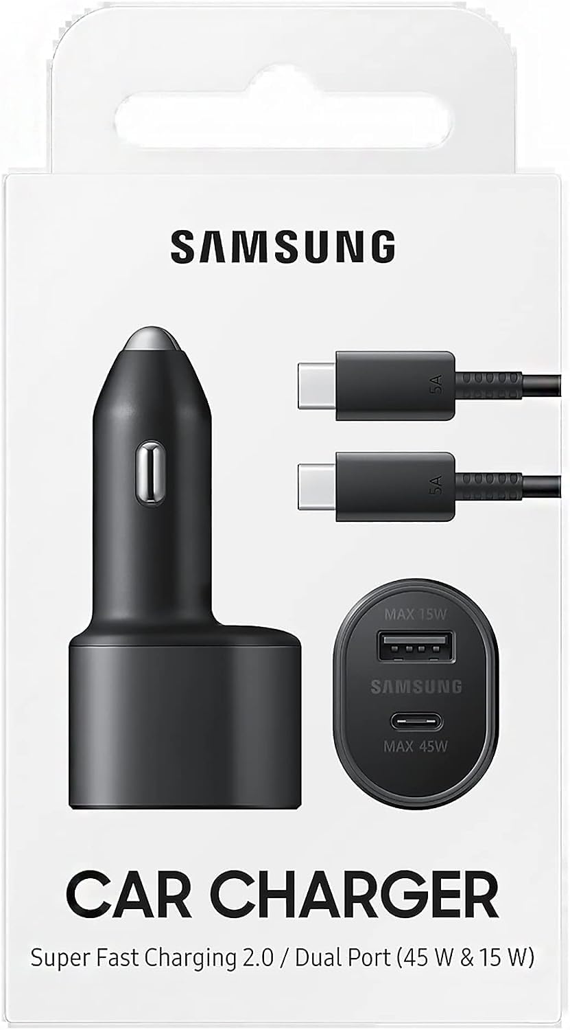 Samsung Super Fast Dual Car Charger (45W+15W) Dual Ports USB-C & USB-A - Black - EP-L5300XBEGWW - Image 7