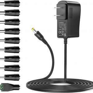 Universal AC Adapter 24V 1.5A Power Supply with 10 Interchangeable DC Plugs 24 Volt 1.5 Amp 1A 0.6A 0.5A Replacement Power Cord Charger for Ride On Toys Massage Gun LED Strip Lights