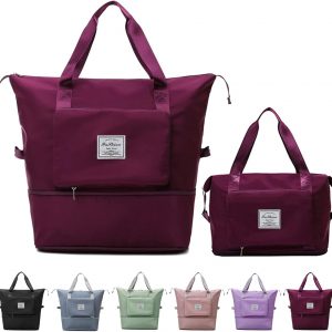 Large Capacity Travel Bag, Foldable Travel Bag, Expandable Travel Duffel Bag, Collapsible Waterproof Large Capacity Travel Handbag, Overnight Bag for Women and Man