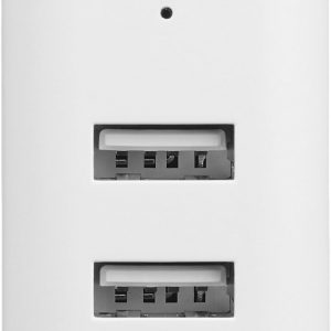 Amazon Basics 24W Two Port USB-A Wall Charger (12W, 2.4A per port) for Phones (iPhone 16/15/14/13/12/11/X, Samsung, and more), non-PPS, White