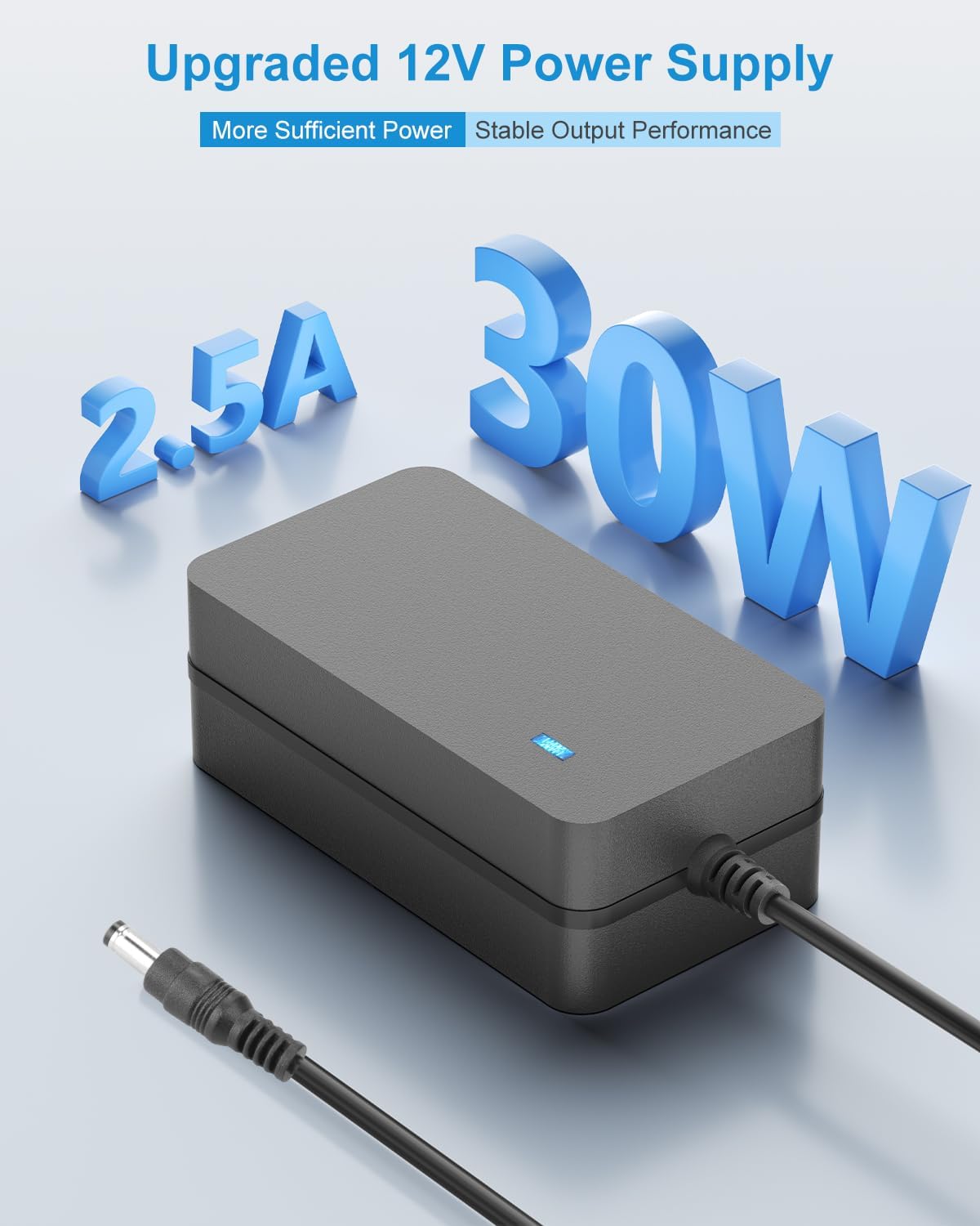 ALITOVE 12 Volt Power Supply 2.5A AC/DC Adapter 100~240V 50-60hz to DC 12V Power Cord Transformer 2.5 Amp 2A 1.5A 6.2FT with 14 Tips for LED Light CCTV Security Camera PC Monitor Router - Image 2