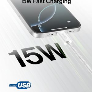 Belkin USB A to USB C Cable 2-Pack, 3.3ft, 15W – Type C Charger, iPhone Charger Cord, Soft, Braided, Flexible for iPhone 17 & 16, Galaxy S25, Pixel 10, iPad Pro, Airpods Pro, Switch & More – White