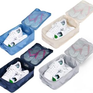 Travel Shoe Bags, Foldable Waterproof Shoe Puches Organizer-Double Layer (Multi-colored4)