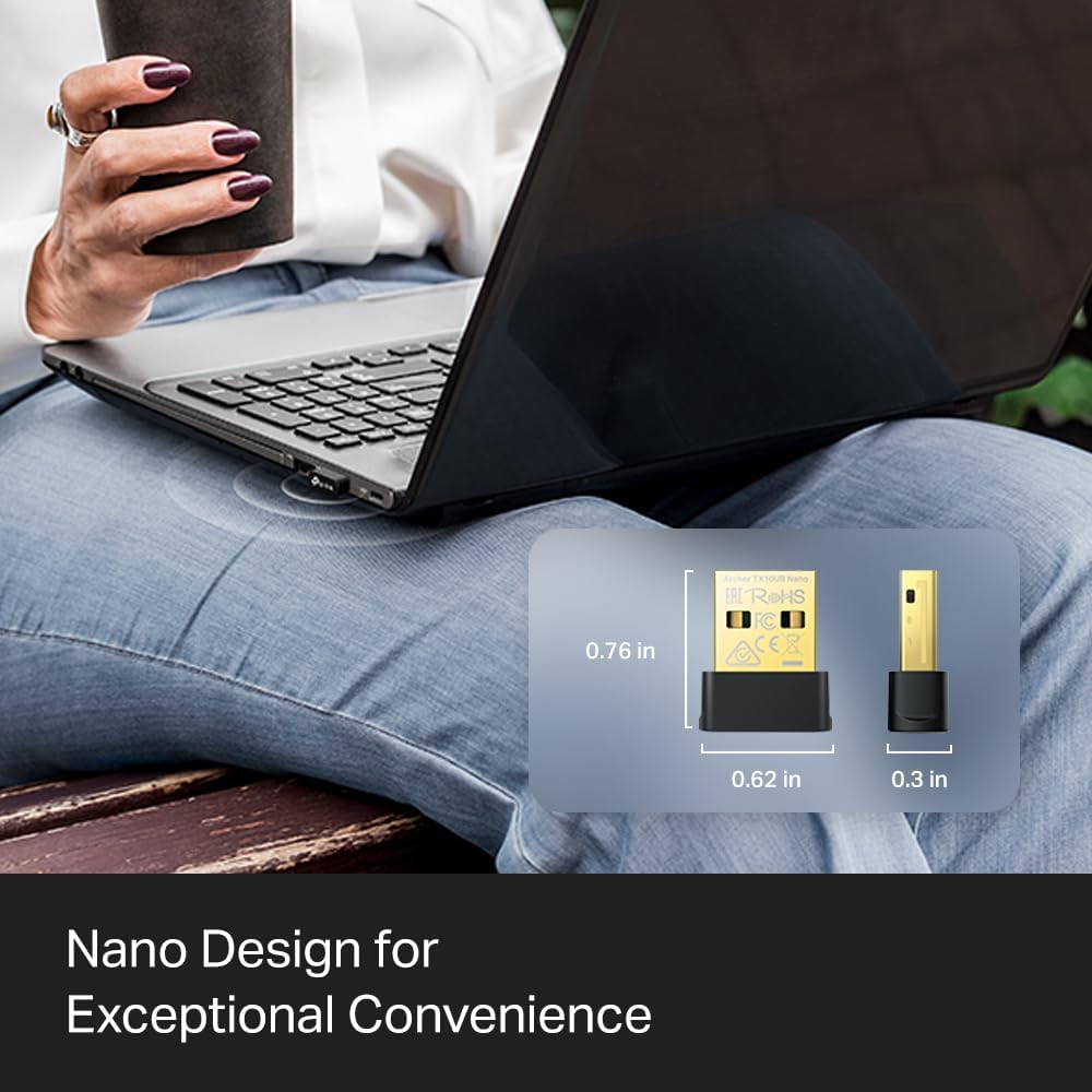 TP-Link 2-in-1 USB Bluetooth WiFi Adapter Archer TX10UB Nano | AX900 WiFi 6 BT 5.3 USB 2.0 Adapter for Desktop PC | Dual-Band WiFi Dongle | OFDMA, MU-MIMO, WPA3 | Travel Size | Supports Windows 11,10 - Image 6