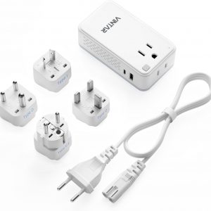220V to 110V Converter for European Travel, VINTAR 200W Mini Universal Travel Adapter Voltage Converter US to Europe, International Step Down Power Converter Adapter Combo for EU UK AUS India