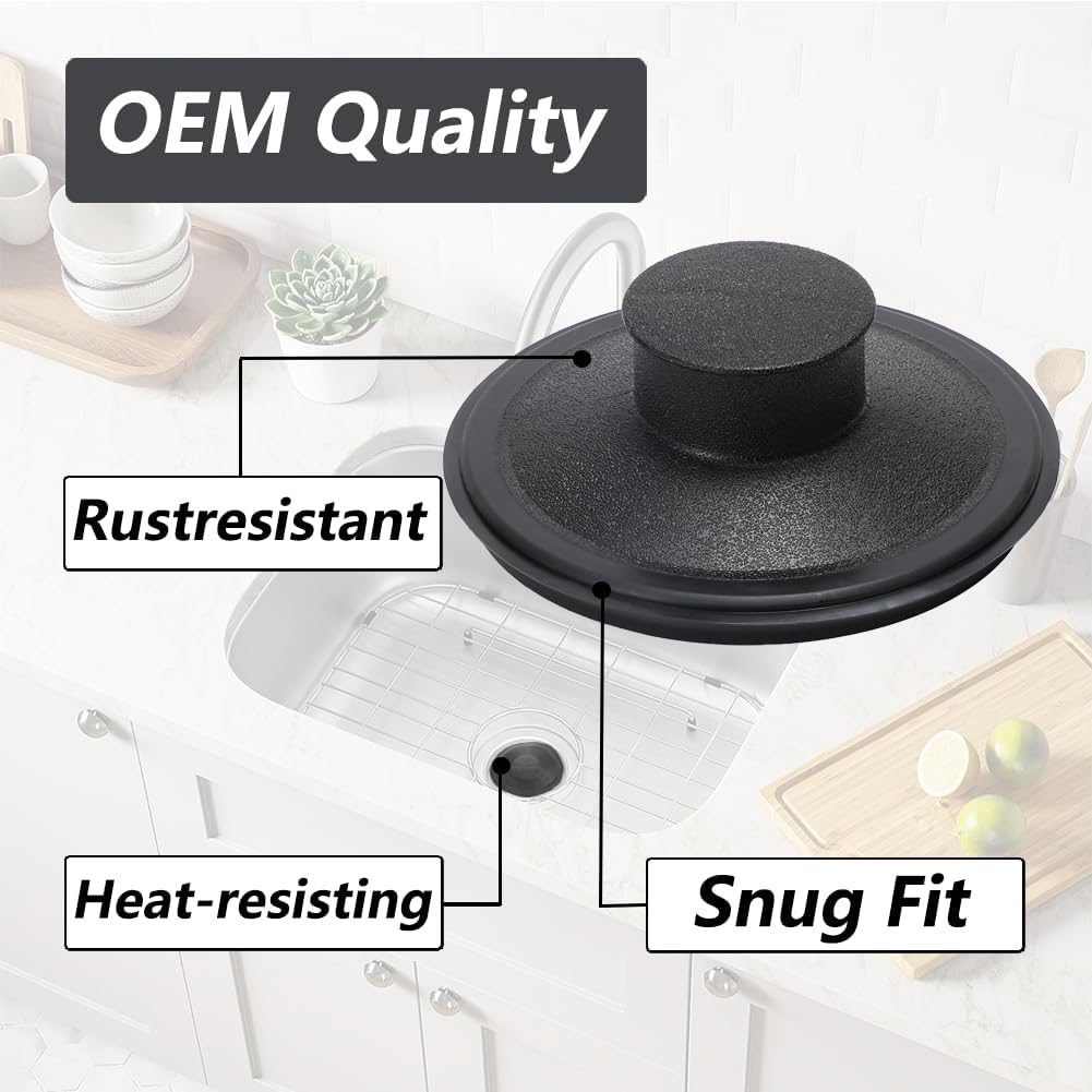 Sink Stopper Exact Replacement for InSinkErator STP-PL/STPPL for Kitchen Drain Stopper and Garbage Disposal Plug, Compatible with Standard 3-1/2" Drains from Kohler, Waste King, Whirlpool, and More - Image 2