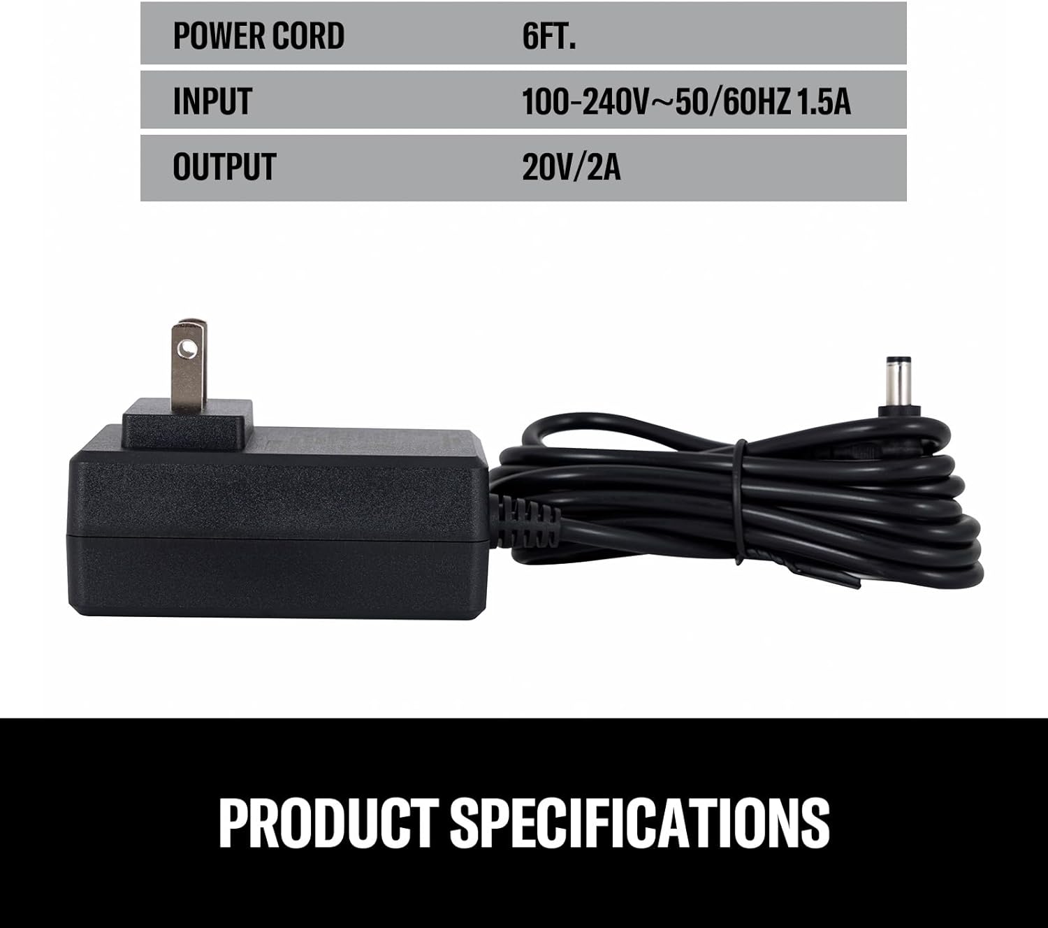 CRAFTSMAN AC Adapter 100-240v 50-60hz for CMXEFXA511214 Portable Fan, Power Supply 6ft Cord - Image 3
