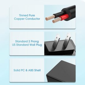 Kado Power Adapter 12V-2A 1.5A 1.25A 1A AC/DC Power Cord 5.5×2.1mm with 8 Tips Made for Sceptre Monitor, Echo Smart Speaker & Display, Webcam, Router, Mini PC, Projector, CCTV, Bluetooth Speaker