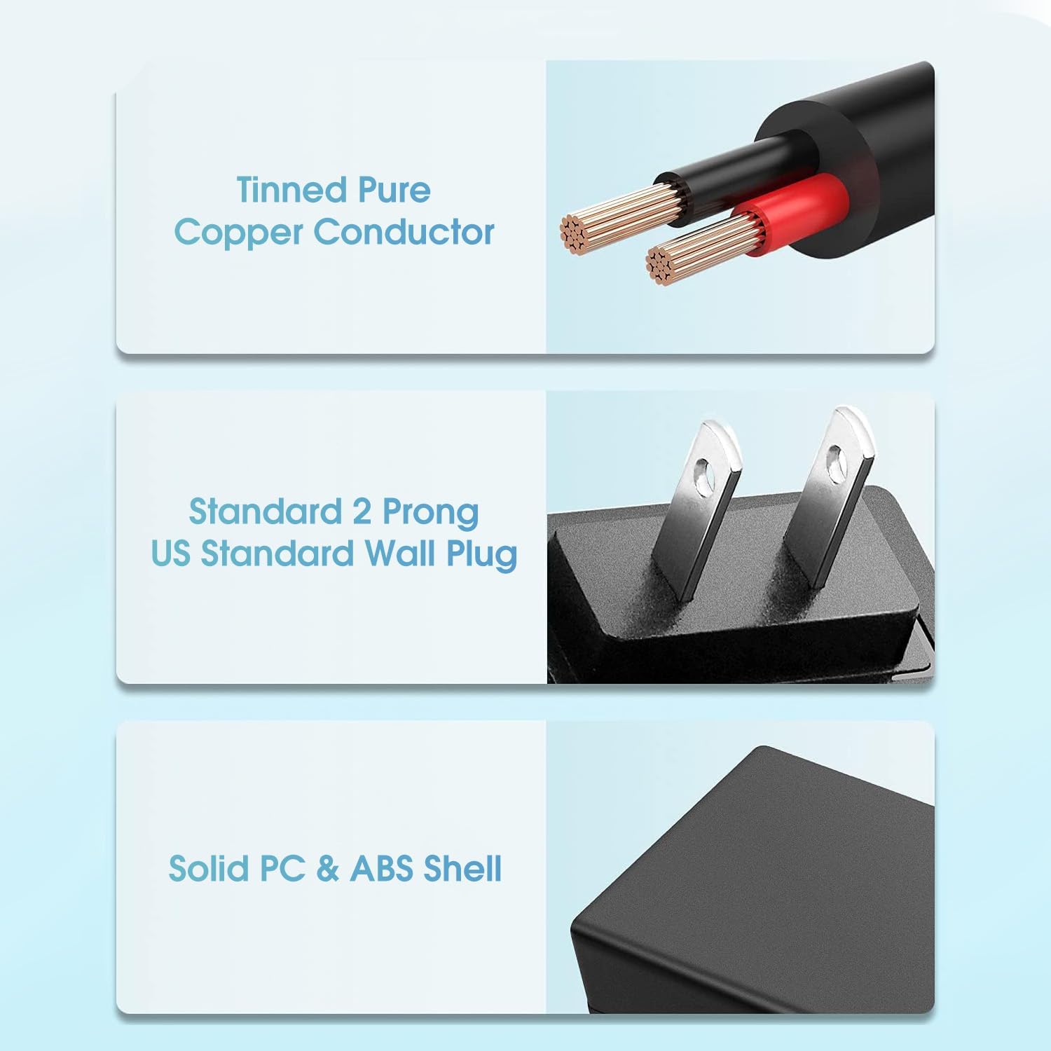 Kado Power Adapter 12V-2A 1.5A 1.25A 1A AC/DC Power Cord 5.5x2.1mm with 8 Tips Made for Sceptre Monitor, Echo Smart Speaker & Display, Webcam, Router, Mini PC, Projector, CCTV, Bluetooth Speaker - Image 2