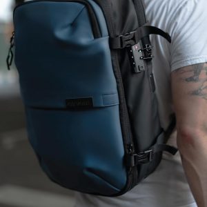 AirVault Vacuum Seal Travel Backpack 60L with Expandable HyperSeal Air Compression Vacuum System Water Resistant TSA Lock (Vacuum Pump Included, Blue, 60L)