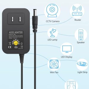 Aclorol Universal Power Adapter 30W 12V 9V 7.5V 6V 5V 4.5V 3V Adjustable Variable Power Supply AC/DC Adapter Converter Switching 100V-240V AC to DC 3V-12V with Polarity Converter & 14 Tips