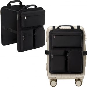 Over Luggage Organizer Bag for Suitcase with Multi Pockets, 16” Laptop Bag with Handle, Portable Travel Organizer Bags for Luggage with Adjustable Straps, Tote Carry Bag for Men Women(Black)
