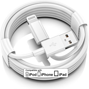 Car iPhone Carplay Cable, Car Charger Cord, USB A to Lightning Cable Fast Charging & Data Transfer for iPhone 14/13/12/11 Pro Max XR XS X 8 7 6 Plus SE Tangle-Free,3ft White