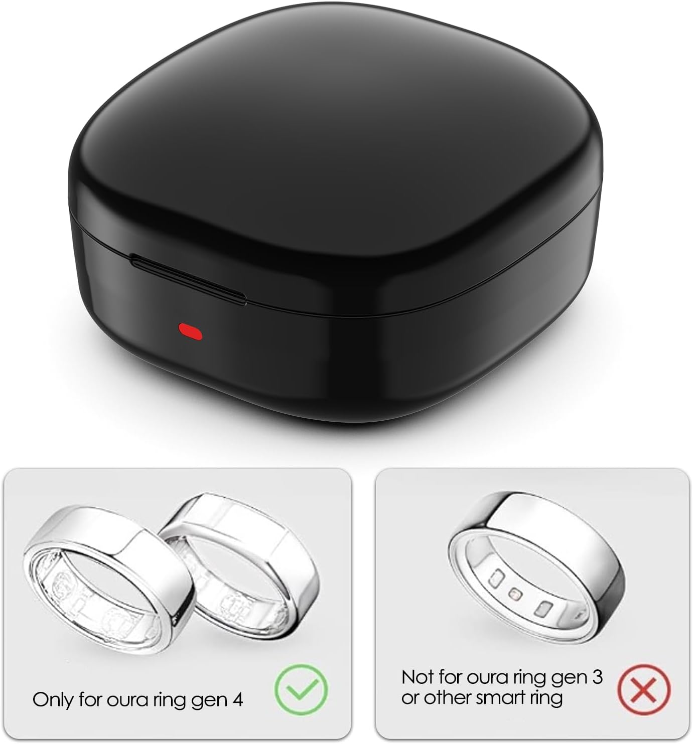 Compatible with Oura Ring Gen 4 Charger,Not for Oura Ring Gen 3, Portable Travel Charging Box for Smart Accessories (Black, Size 9) - Image 3