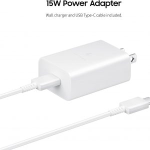 SAMSUNG 15W Wall Charger Type C (USB-C Cable Included), White
