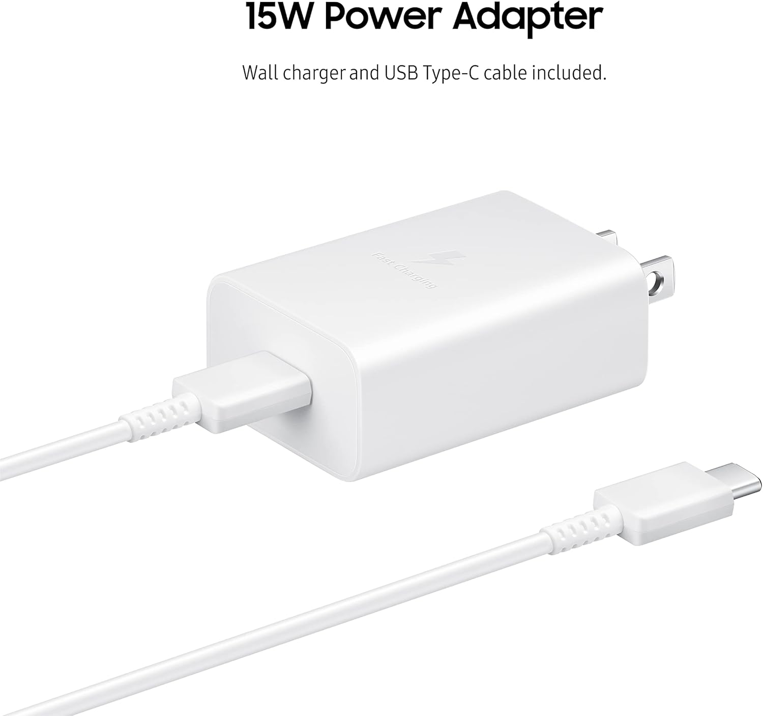 SAMSUNG 15W Wall Charger Type C (USB-C Cable Included), White - Image 2