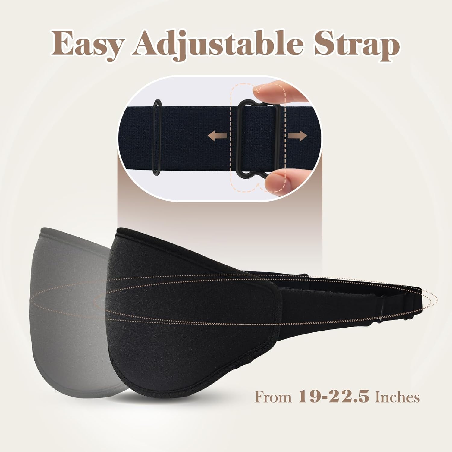 3D Eye Mask Sleep Mask for Men & Women, 100% Pressure-Free & Light Block-Out Eye Mask for Sleep with Easy Adjustable Strap, Night Eye Cover for Travel, Black - Image 6