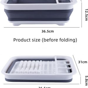 THANSTAR Collapsible Dish Drainer Portable Dinnerware Drainer Organizer for Kitchen RV Campers Travel Trailer Space Saving Kitchen Storage Tray