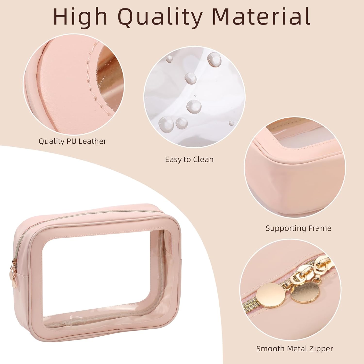 5PCS Diaper Bag Organizer Pouch Set,Clear Organizer Bags,TSA Approved Toiletry Bag,Clear Waterproof Cosmetic Bags with Zipper,Purse Organizer Pouches,Travel Organizer Bags for Woman and Kids - Image 4