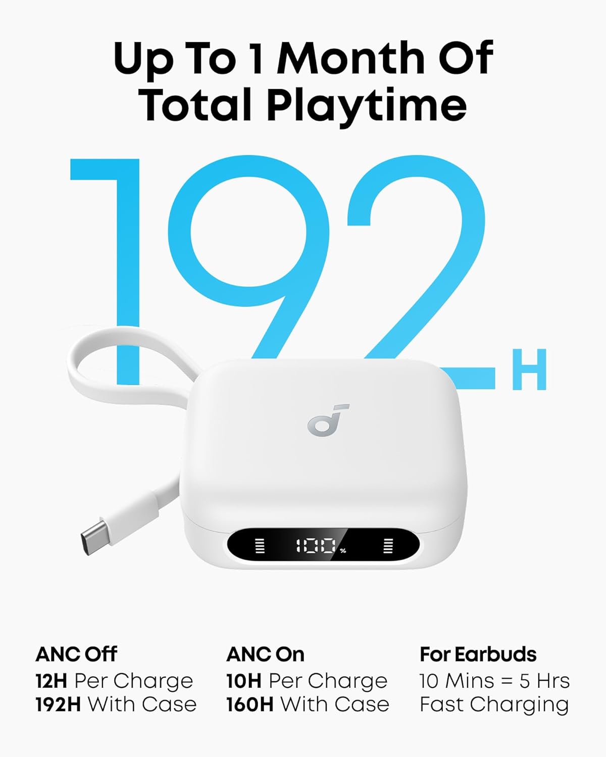 Soundcore P41i by Anker, Adaptive Noise Cancelling Earbuds with Portable Phone Charger and Built-in Lightning Adapter, 12H Playtime, 192H with Case, 6-Mic AI Clear Calls, IPX5 - Image 3
