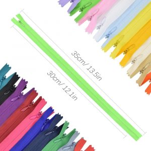 40Pcs Nylon Invisible Sewing Zippers, for DIY Handmade Garment Bags Home Textile Tailor Sewing Craft Sewer Crafter’s Special 20 Color (30cm/12inch)