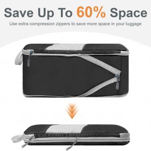 neatevday 10 Set Compression Packing Cubes for Travel, Suitcase Organizer Bags Set for Travel Accessories, Lightweight Travel Essentials, Black