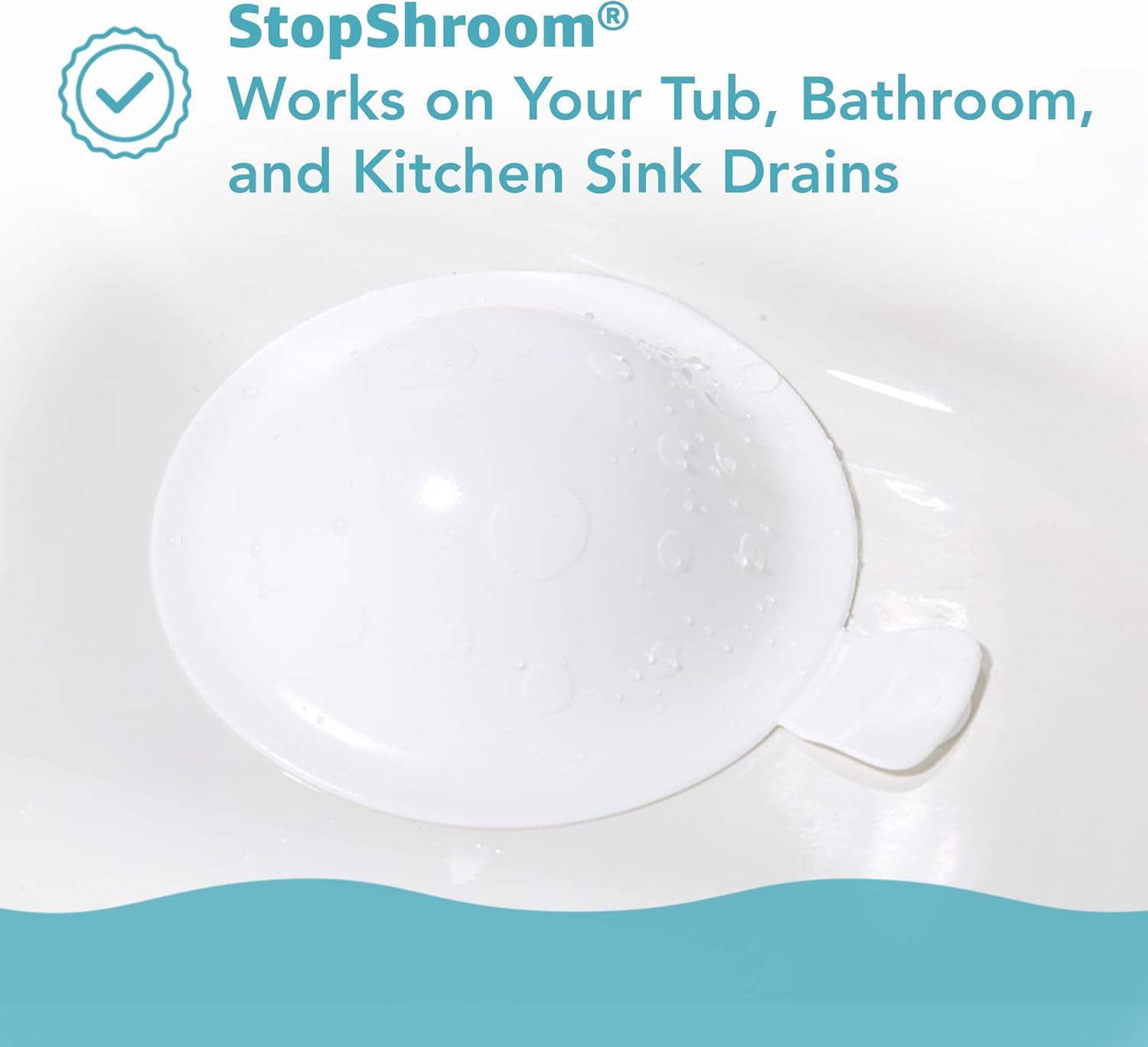 StopShroom The Ultimate Universal Drain Stopper Plug for Bathtub, Bathroom, and Kitchen Sink Drains (White) - Image 4