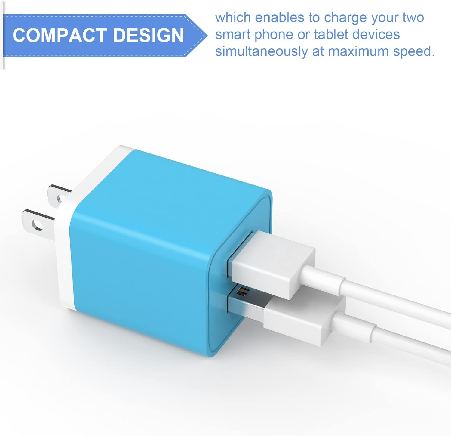 6Pack USB Wall Charger, iGENJUN 2.4A Dual USB Port Cube Power Plug Adapter Fast Phone Charger Block Charging Box Brick for iPhone 17/17 Pro/17 Pro Max/16, Samsung Galaxy, Pixel, LG, Android-Colorful - Image 5