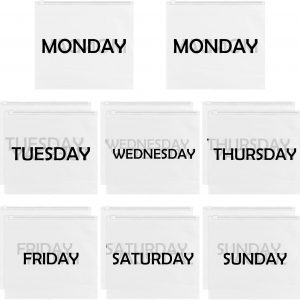 14Pcs Days of Week Packing Cubes Travel Organizer Pouches for Suitcases Lightweight Packing Travel Pouches for Vacations Home Storage and Organizing Bags, Clothing Packaging Bags