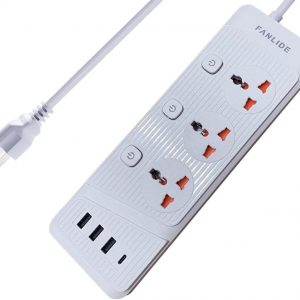 Universal Power Strip with USB C, 3 Outlets 3 USB and 1 USB C Ports, 6.5ft Power Cord, 2500W Circuit Breaker