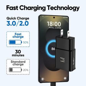 Android Phone Charger, Samsung Charger Fast Charging Cord with 6.6ft Type C Cable for Samsung Galaxy S25Ultra/S25/S24/S23/S23 Ultra/S22/S21/S20/S20+/S10/S10+/S10e/S9/S9+/S8/S8Plus/Note 8/9/10/20