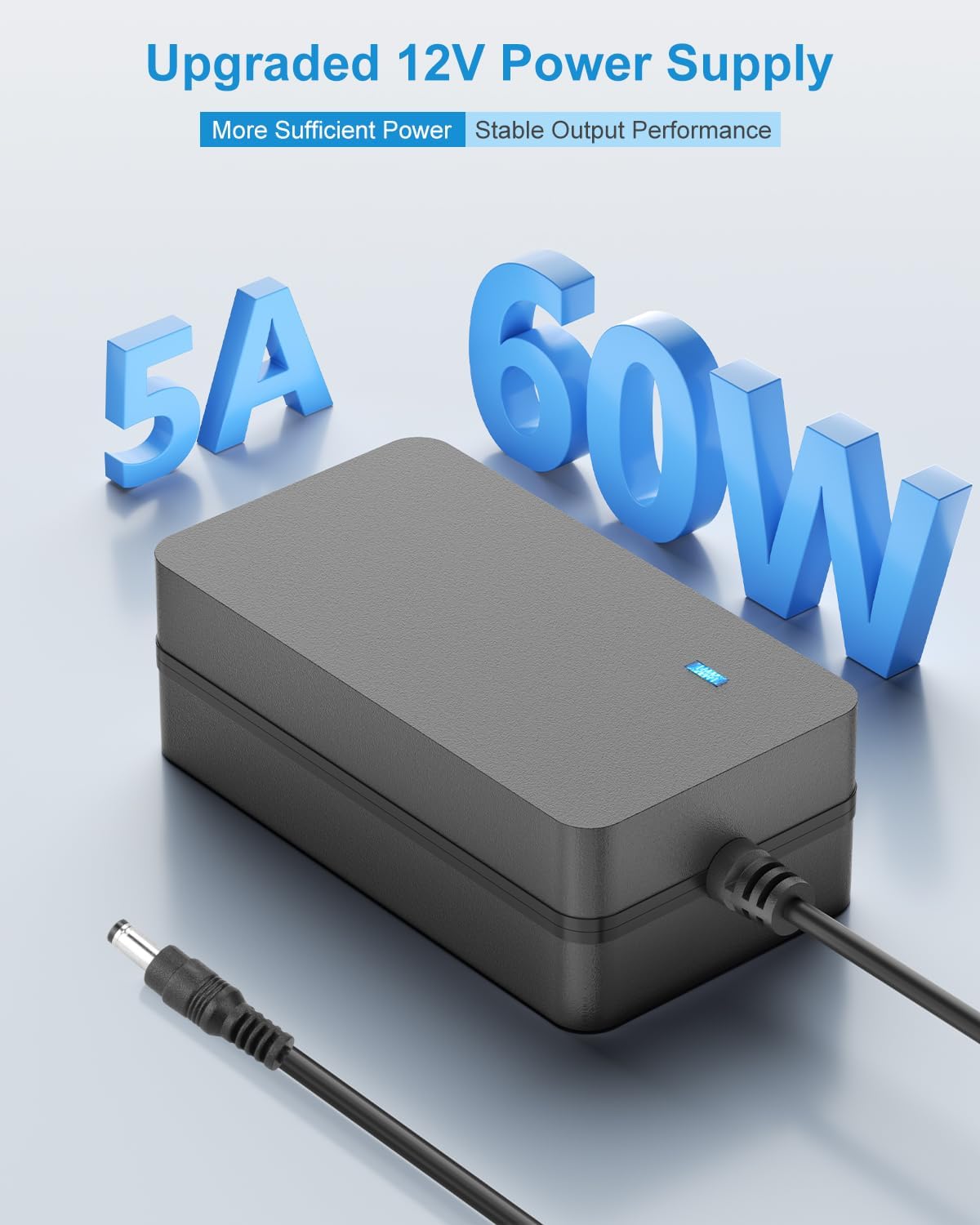 ALITOVE 12V Power Supply 5A AC Adapter 100~240V 50-60hz to 12 Volt 5 Amps Transformer 6.2FT with 14 Tips for LED Light CCTV Security Camera Speaker Router 12V Sceptre Monitor Power Cord - Image 2